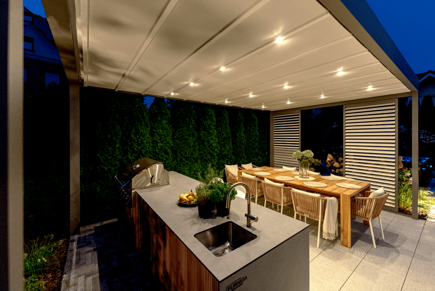 4m x 3m Rectangular Free Standing Cubic Retractable Roof Pergola