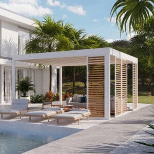 Cubic 6m x 6m (4) 6m x 6m Square Free Standing Cubic Retractable Roof Pergola