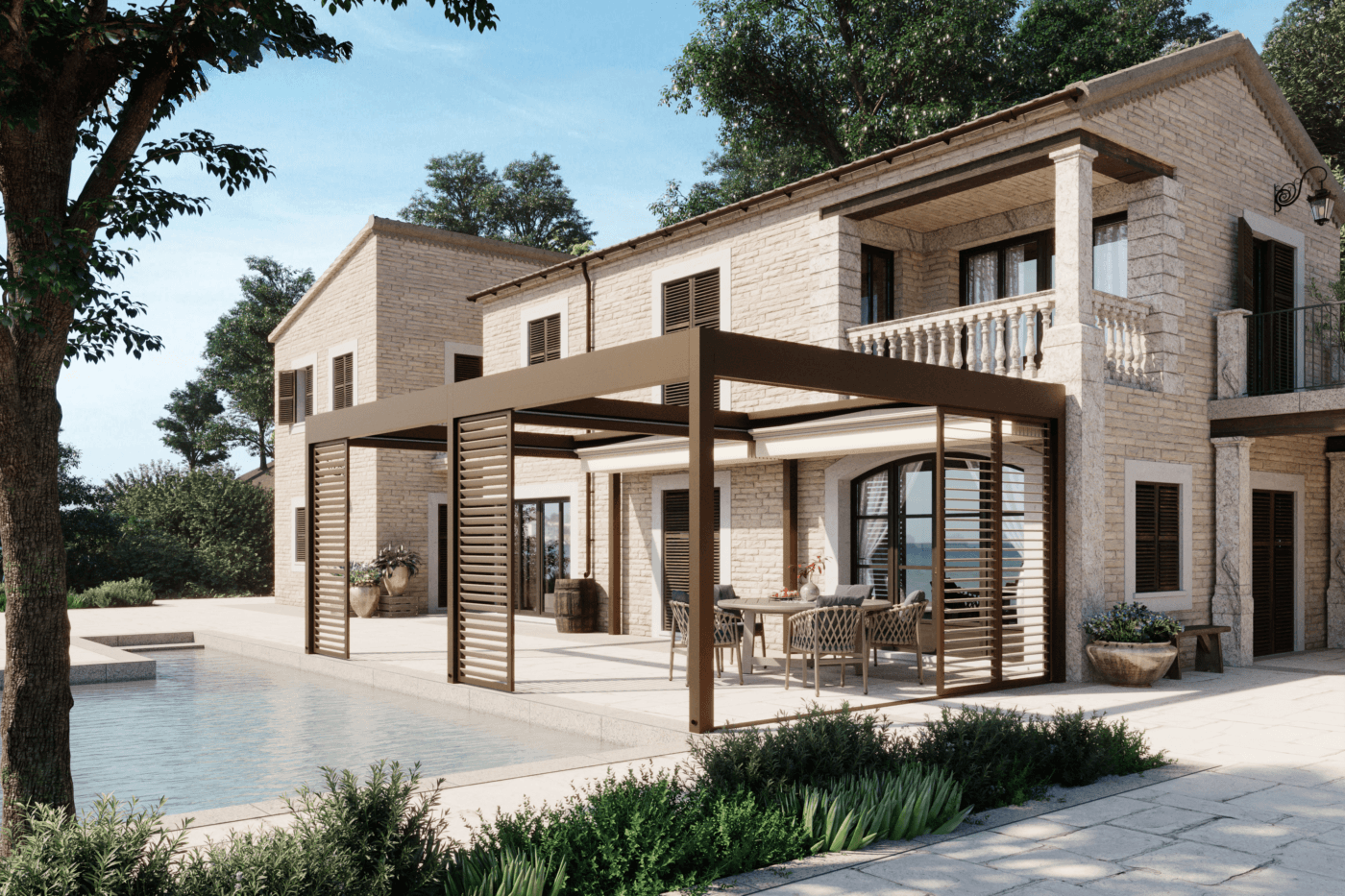 7m x 4m Cubic Retractable Roof Pergola