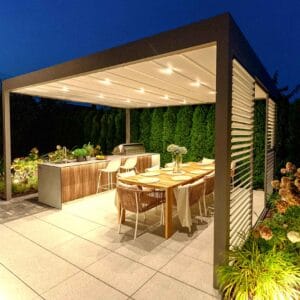 4m x 3m Rectangular Free Standing Cubic Retractable Roof Pergola
