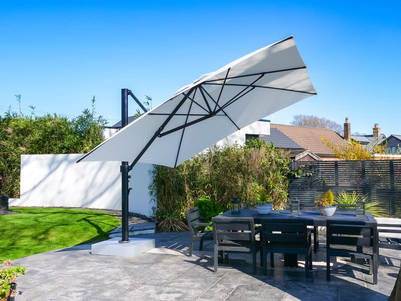 Eclipse-3.5m-Square-White-08 - Compressed 3.5m Square Cantilever Parasol - Eclipse
