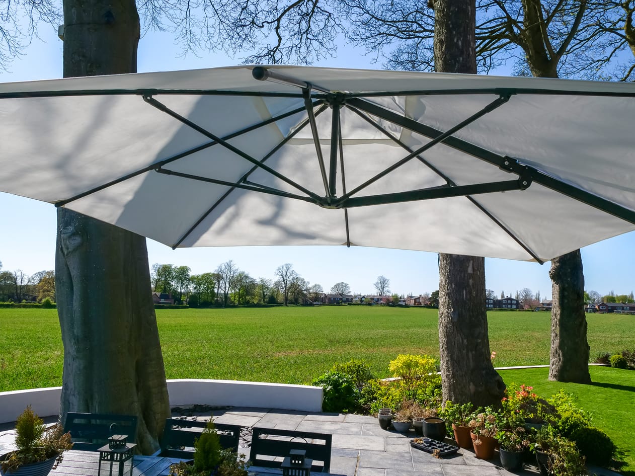Eclipse-3.5m-Square-White-10 - Compressed 3.5m Square Cantilever Parasol - Eclipse