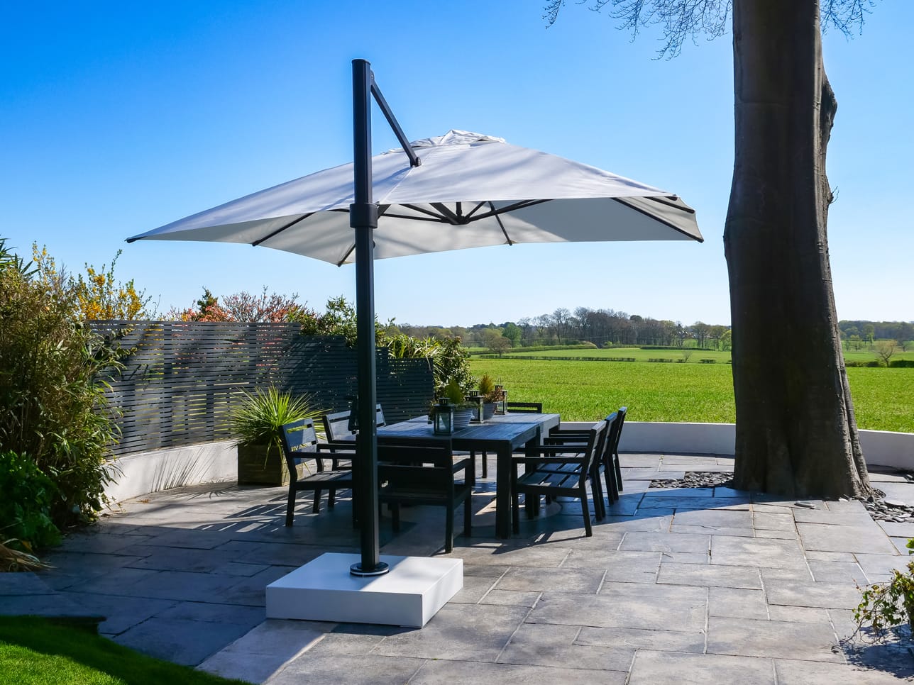 Eclipse-3.5m-Square-White-13 - Compressed 3.5m Square Cantilever Parasol - Eclipse