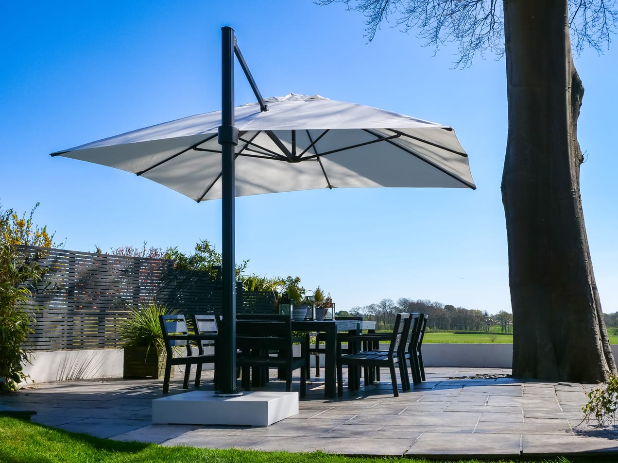 Eclipse-3.5m-Square-White-14 - Compressed 3.5m Square Cantilever Parasol - Eclipse