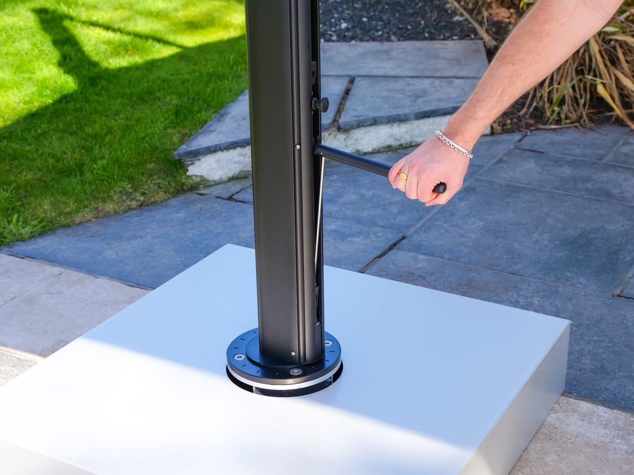 Eclipse-3.5m-Square-White-20 - Compressed 3.5m Square Cantilever Parasol - Eclipse