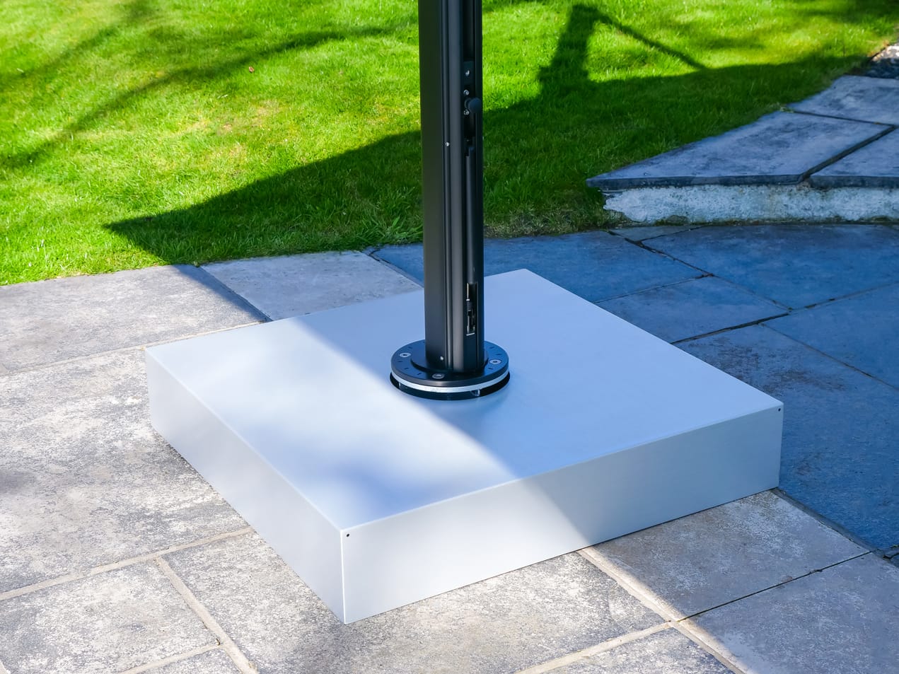 Eclipse-3.5m-Square-White-24 - Compressed 3.5m Square Cantilever Parasol - Eclipse