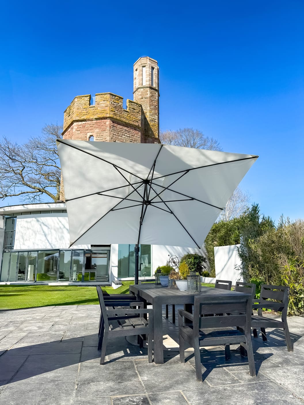 Eclipse-3.5m-Square-White-33 - Compressed 3.5m Square Cantilever Parasol - Eclipse