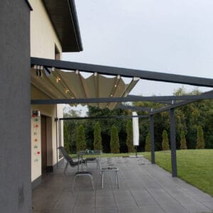 4m x 4m Square Wall Mounted Elegancy Retractable Roof Pergola