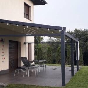 4m x 4m Square Wall Mounted Elegancy Retractable Roof Pergola