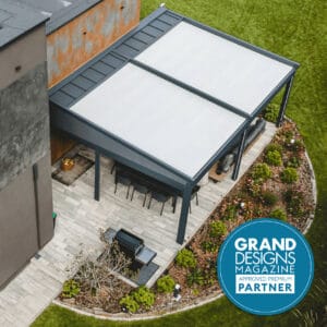 5m x 5m Square Wall Mounted Elegancy Retractable Roof Pergola