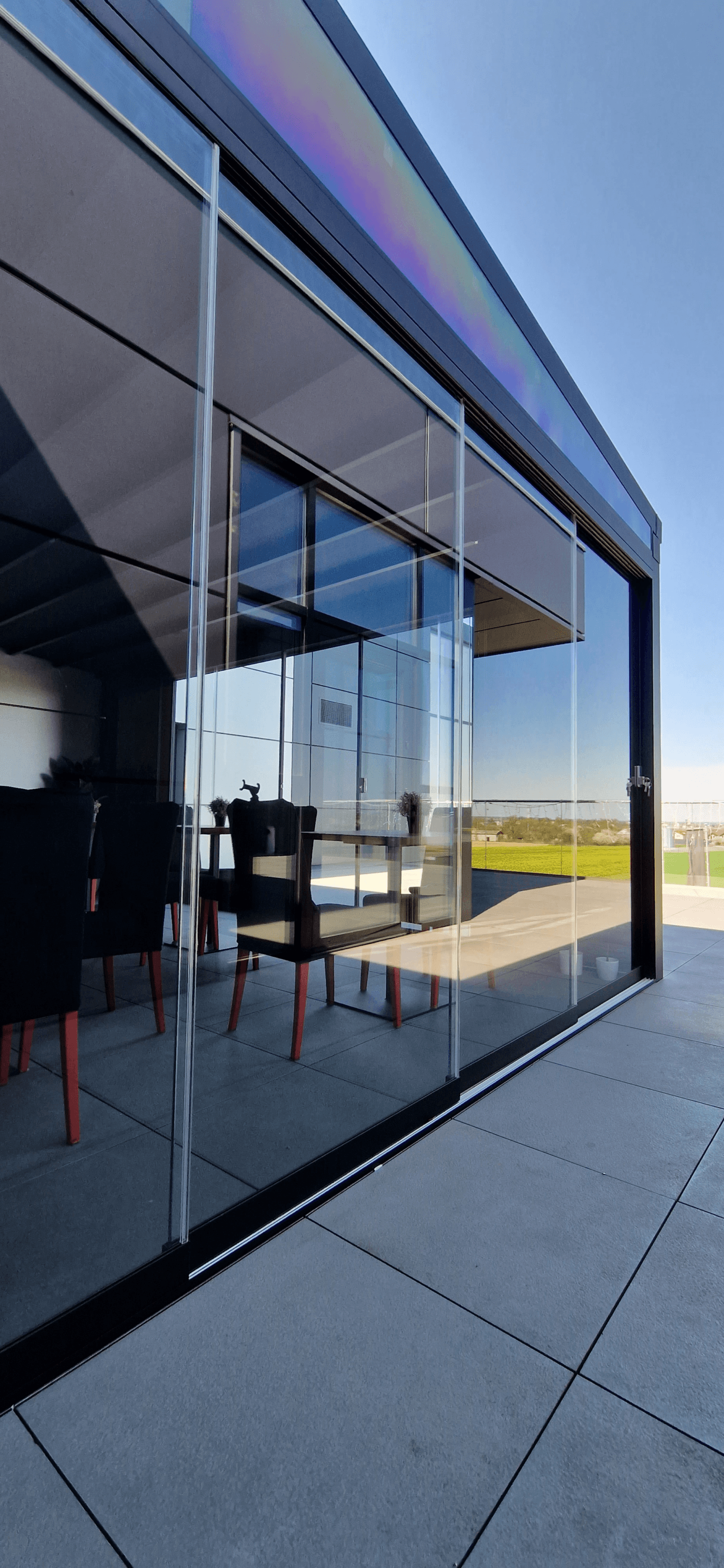 6m x 4m Rectangular Wall Mounted Elegancy Retractable Roof Pergola