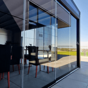 6m x 4m Rectangular Wall Mounted Elegancy Retractable Roof Pergola