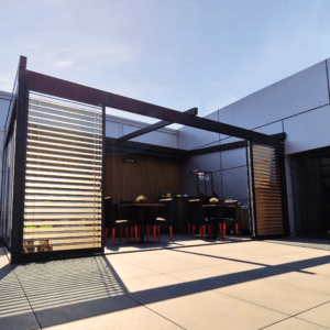 6m x 4m Rectangular Wall Mounted Elegancy Retractable Roof Pergola