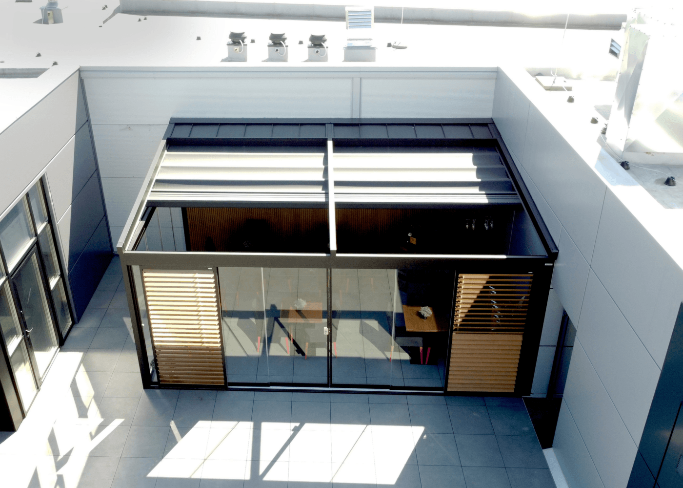 6m x 4m Rectangular Wall Mounted Elegancy Retractable Roof Pergola