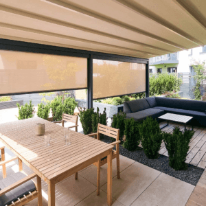 6m x 4m Rectangular Wall Mounted Elegancy Retractable Roof Pergola