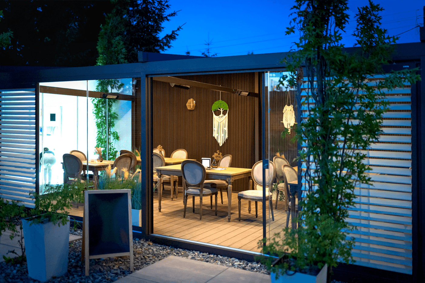 6m x 4m Rectangular Wall Mounted Elegancy Retractable Roof Pergola