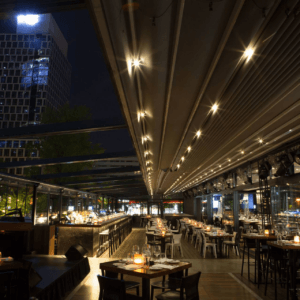 7m x 6m Rectangular Wall Mounted Elegancy Retractable Roof Pergola