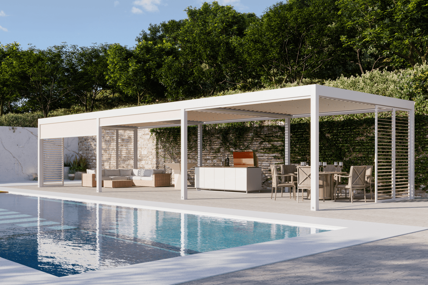 7m x 7m Square Free Standing Technic Pergola