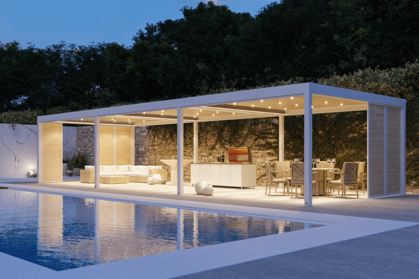 7m x 7m Square Free Standing Technic Pergola