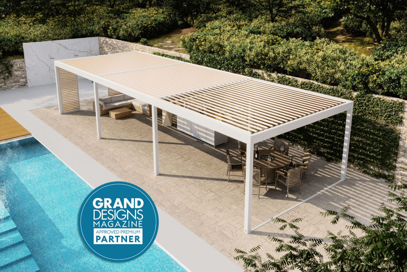 7m x 7m Square Free Standing Technic Pergola