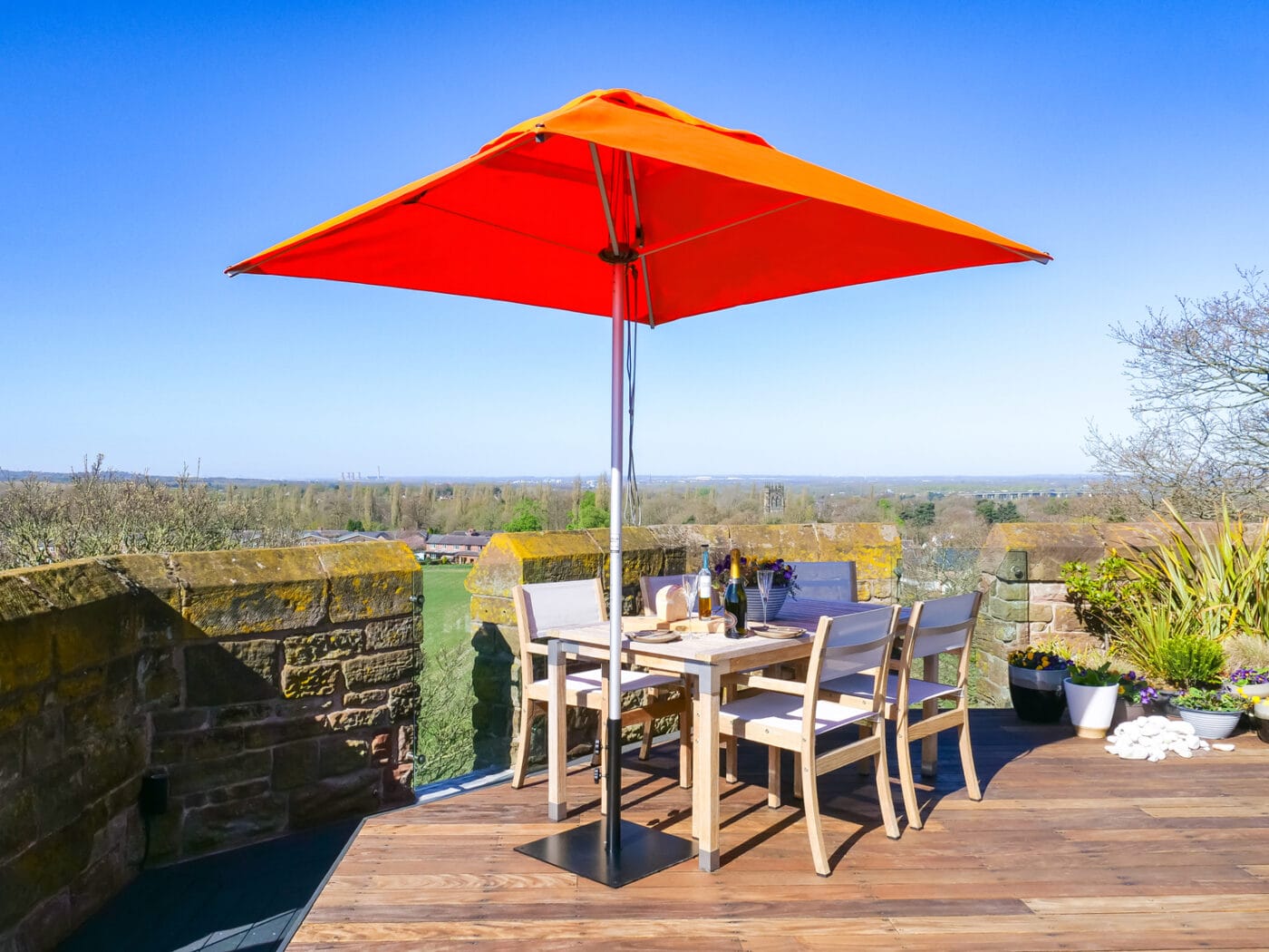 2m Square Cafe Series – Aluminium Parasol