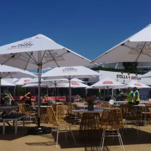 3m Printed Square Cafe Series – Aluminium Parasol