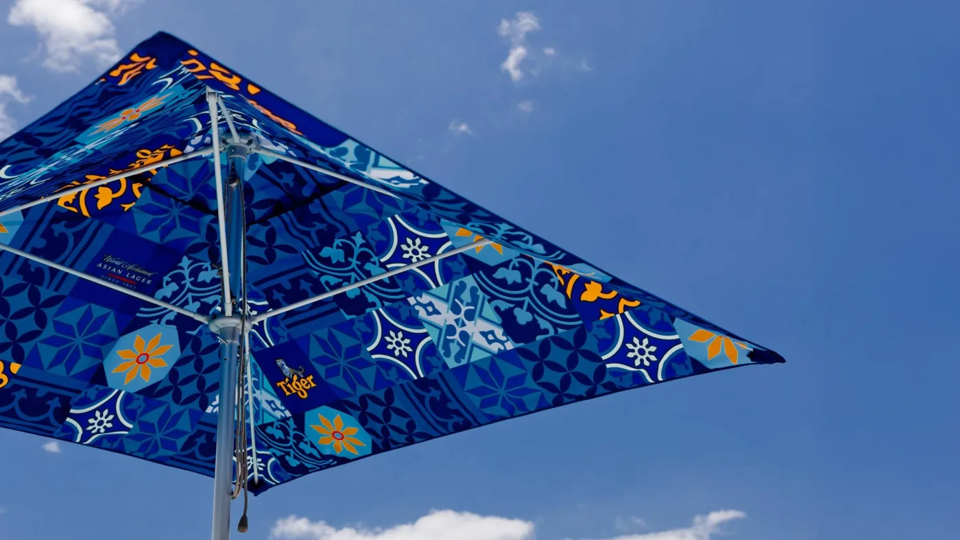 2m Printed Square Cafe Series – Aluminium Parasol