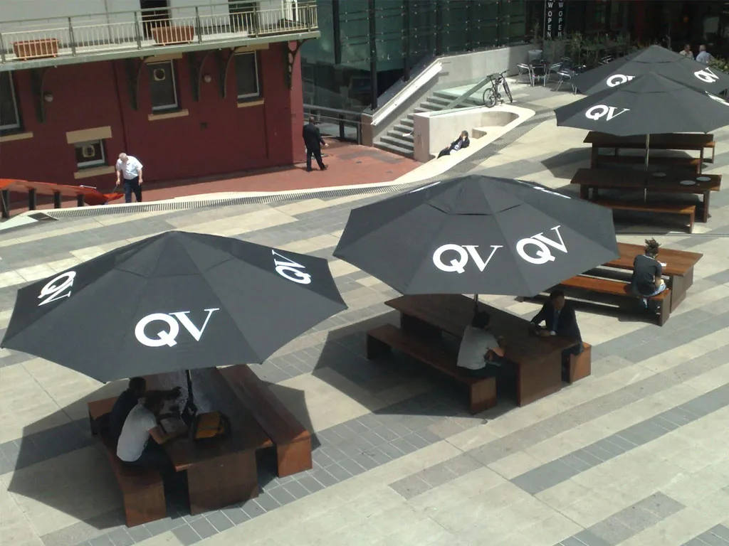 branded parasols with logos printed