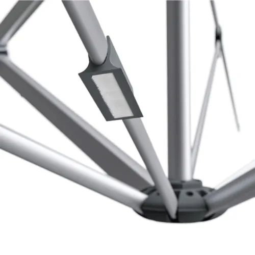 Instashade clip-on rechargeable LED smart light fitted to a parasol arm