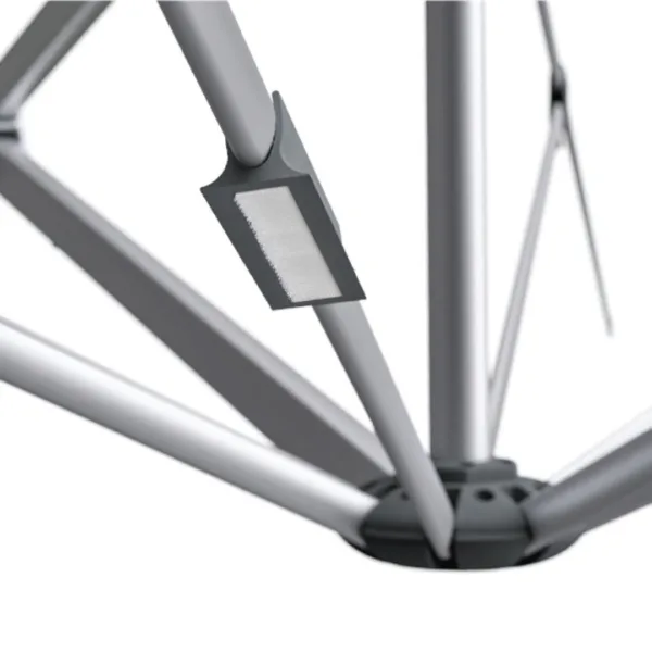 Instashade clip-on rechargeable LED smart light fitted to a parasol arm