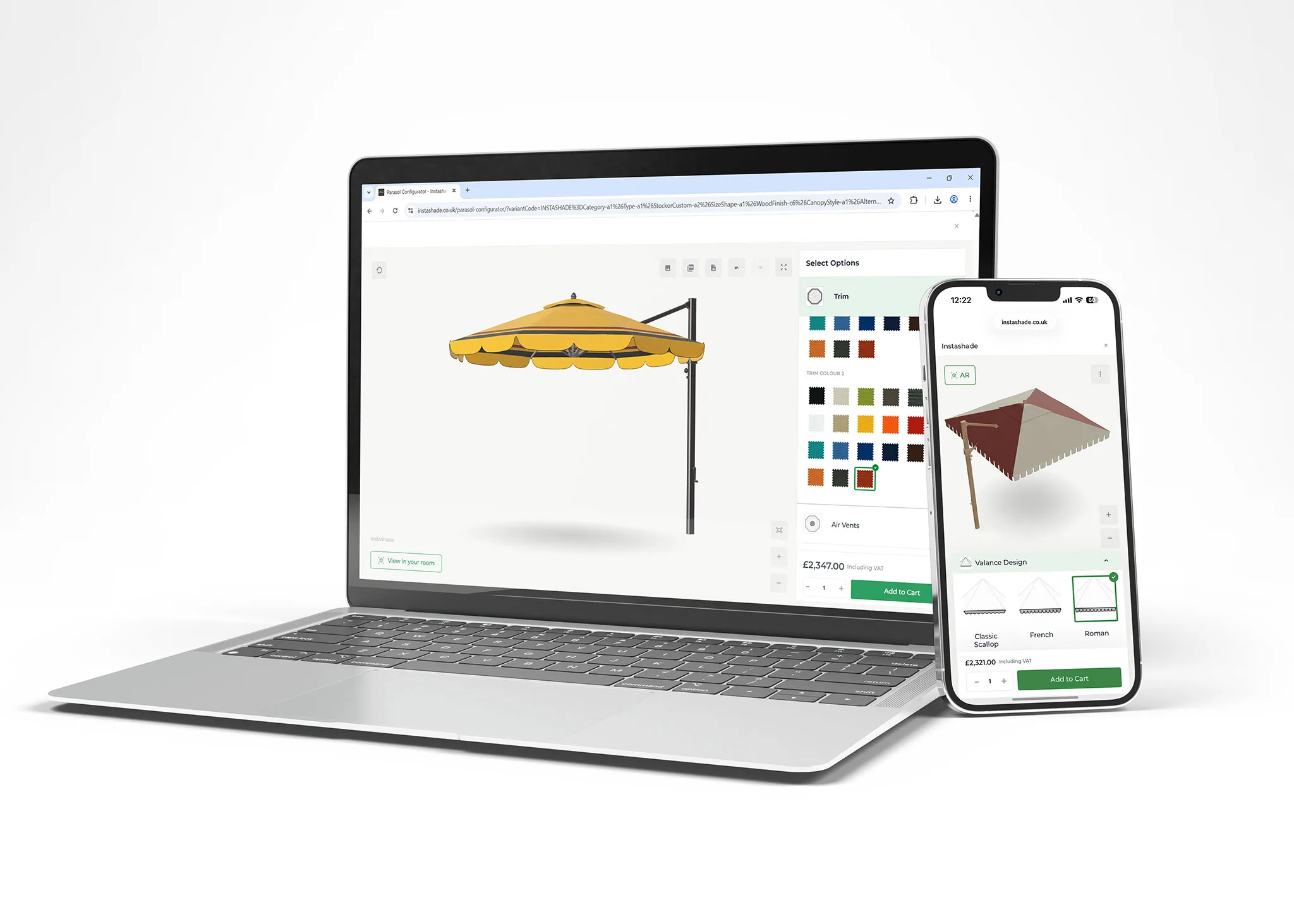 Introducing the Instashade 3D Parasol Configurator: Design Your Perfect Bespoke Parasol Online