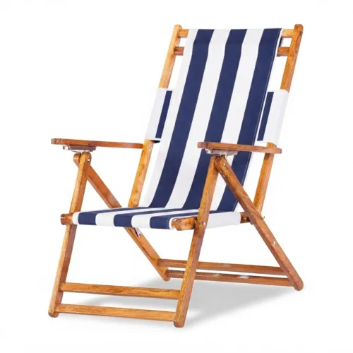 Oakwood-Deck-Chair-Navy-White-Striped-2 Oakwood Premium Deckchair